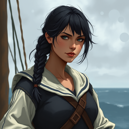 A brave young sailor with black hair.
