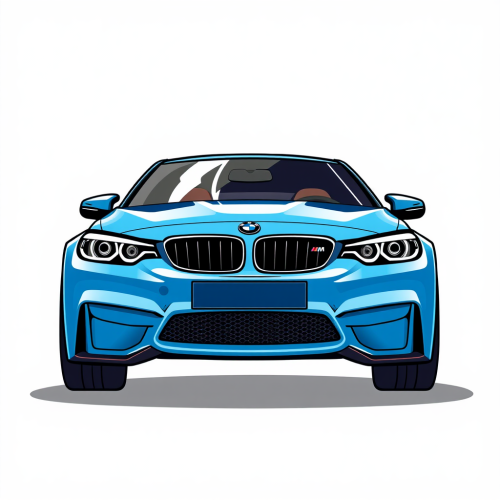 A cartoon drawing of the BMW M3 F80.