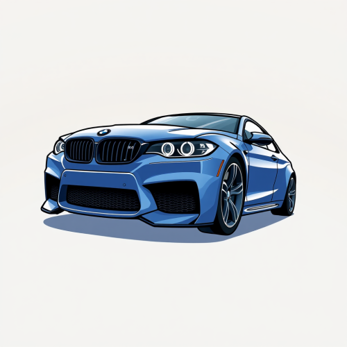 A cartoon of a BMW M3 in PNG.
