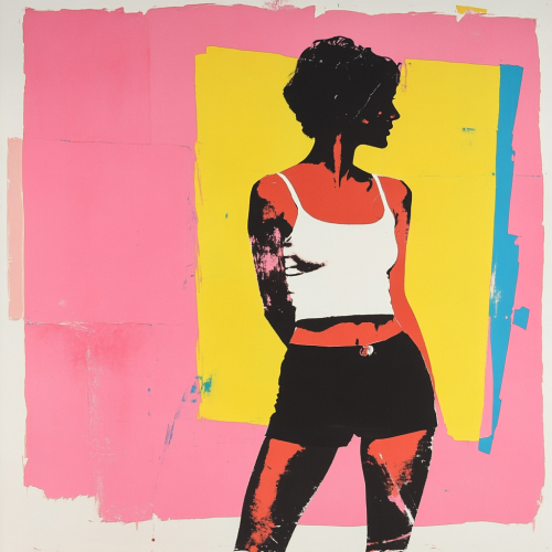 A colorful screen print of a stylish woman