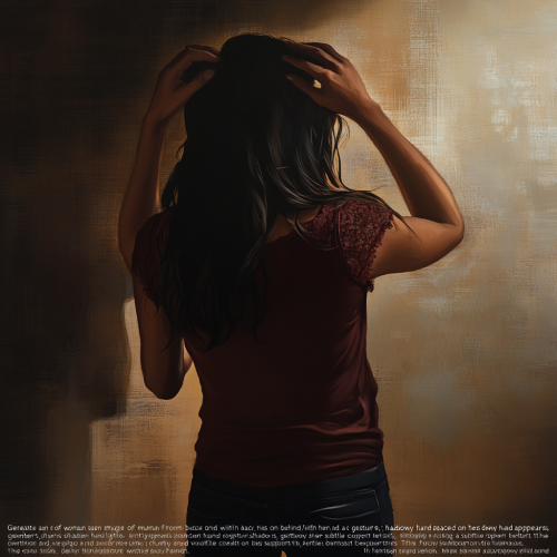 A comforting hand on her back A comforting hand on her back