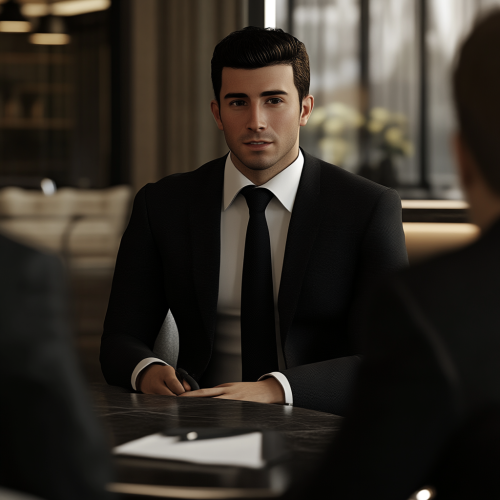 A confident business professional in a modern office.