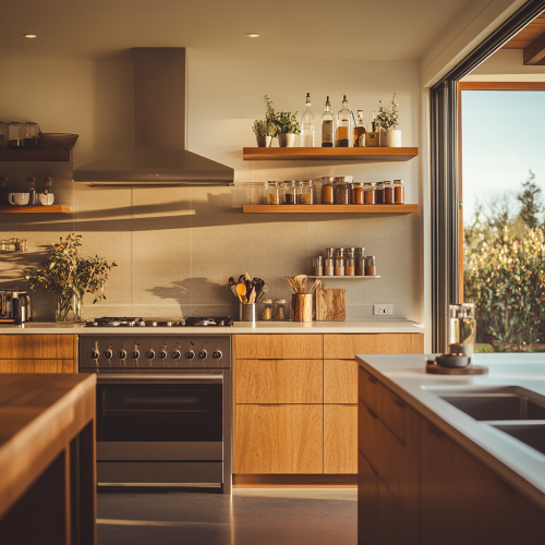 A cozy midcentury kitchen in New Zealand home
