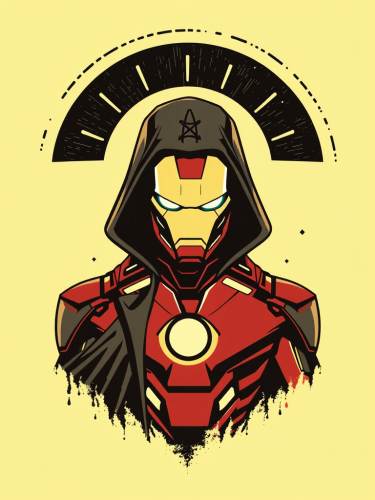 A design of Doctor Doom and Iron Man.