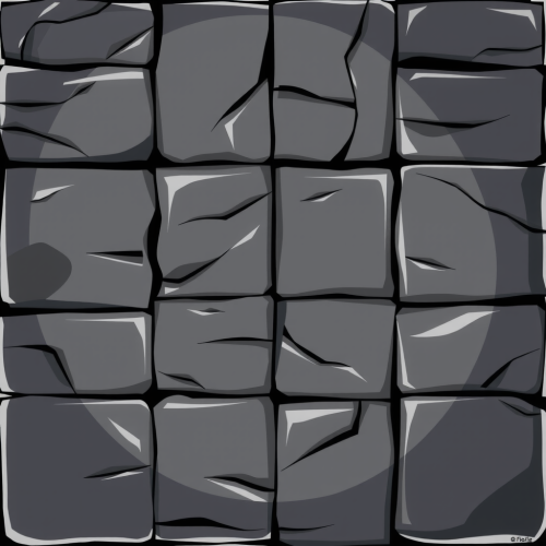 A detailed dark stone block texture cartoon