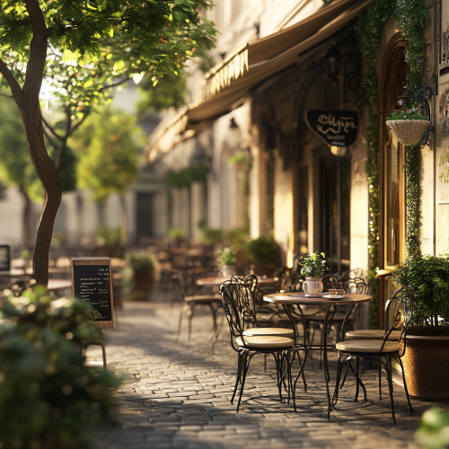 A fancy Parisian cafe with outdoor charm