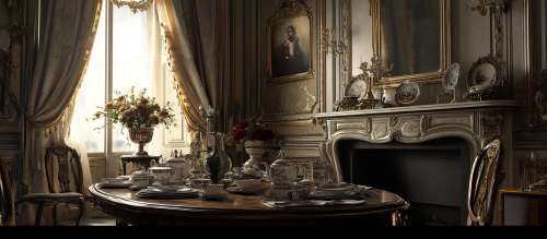 A fancy breakfast in a cozy historic room