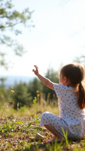 A girl exercising in beautiful nature.