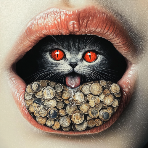 A girl has a cat acid sticker tongue.