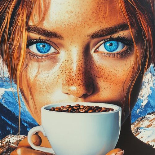 A girl with blue eyes in Swiss alps