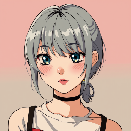 A girl with gray hair in classic cartoon.