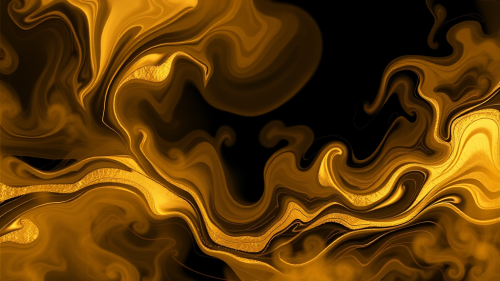 A golden hero battling swirling black smoke.