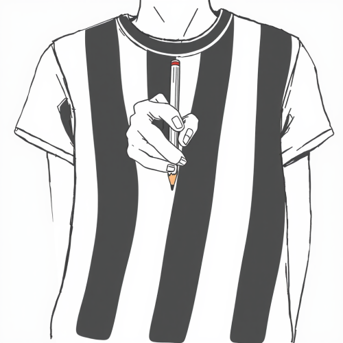 A hand drawing of a striped shirt in pencil.