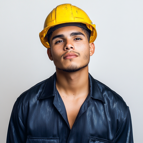 A happy Puerto Rican man in thoughtful pose.