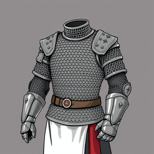 A knight in chain mail armor.