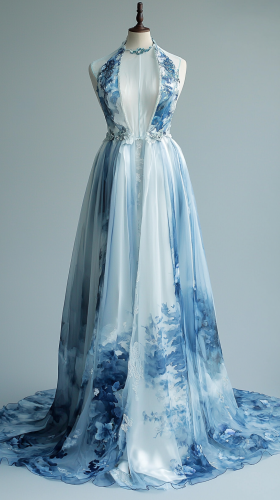 A magical evening gown inspired by Chinese pottery