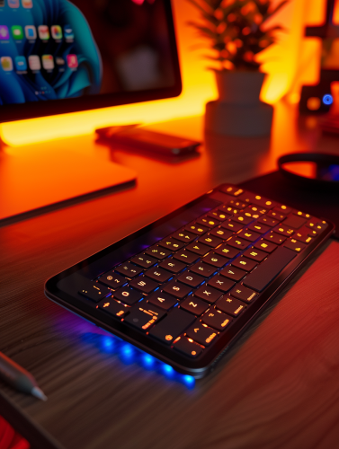 A magical keyboard and iPad on office desk