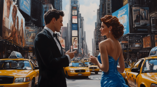 A man asking a woman in New York.