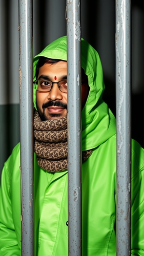 A man named Kejriwal in jail wearing suit.