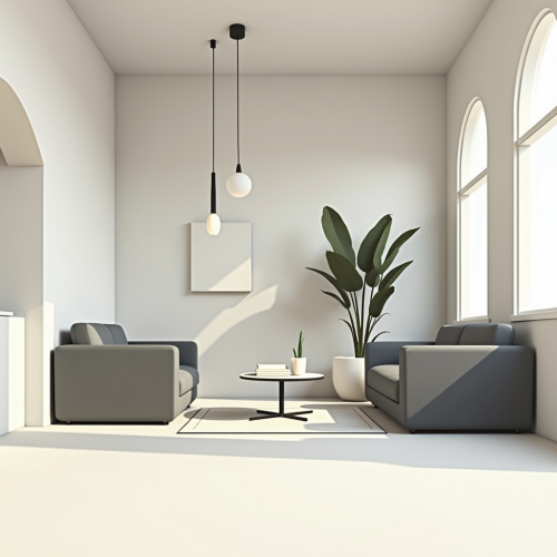 A modern home with bold black outlines.