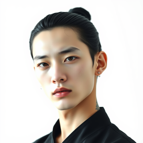 A mysterious young man with gothic style portrait.