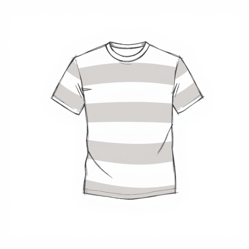A pencil drawing of a striped shirt.