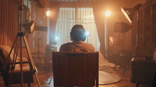 A person in their 40s is interviewed