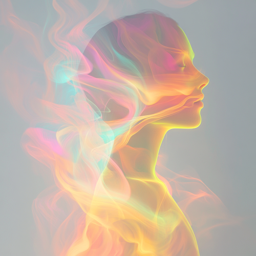 A person with glowing aura understanding emotions