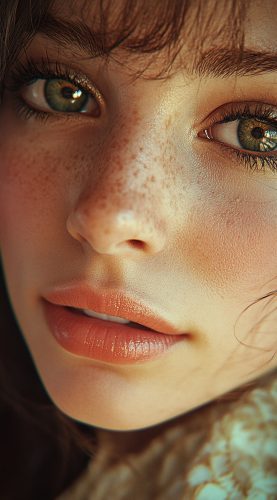 A realistic 1970s woman's beautiful face photo