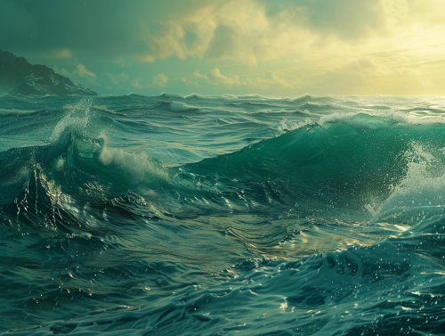 A realistic beach landscape by the ocean