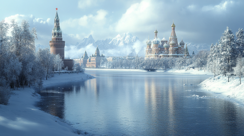 A realistic image of Russia's iconic landmarks