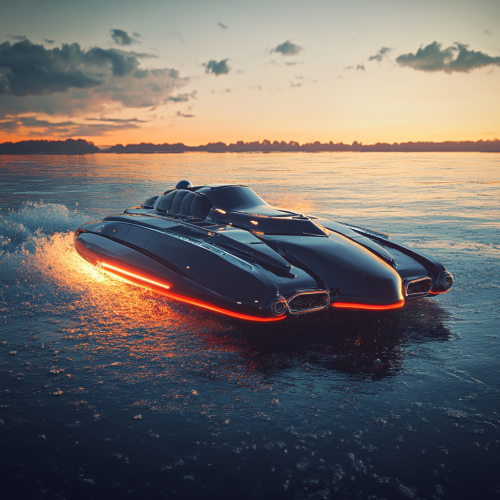 A retro speedboat concept designed by Raymond Lowe