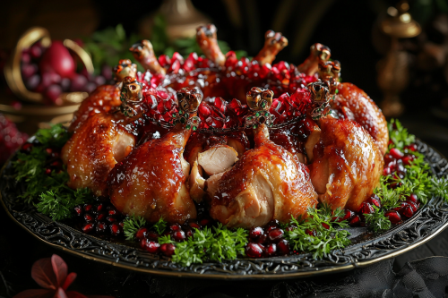 A royal dish of spatchcocked chicken with honey-glazed jewels