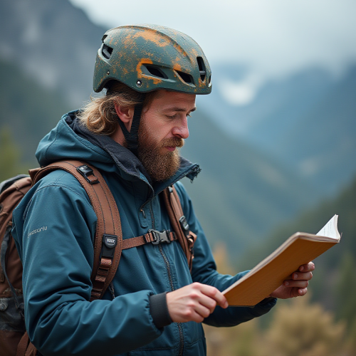 A scientist collects data from an extreme sport.