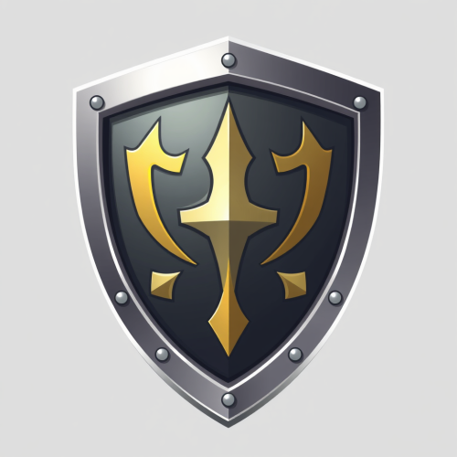 A shield with moving images, drawn swiftly.