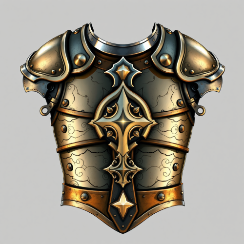 A shining dwarven breastplate illustration in high quality.