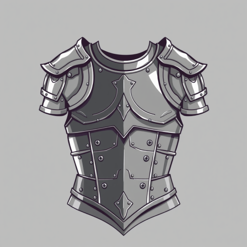 A shiny armor breastplate illustration style.