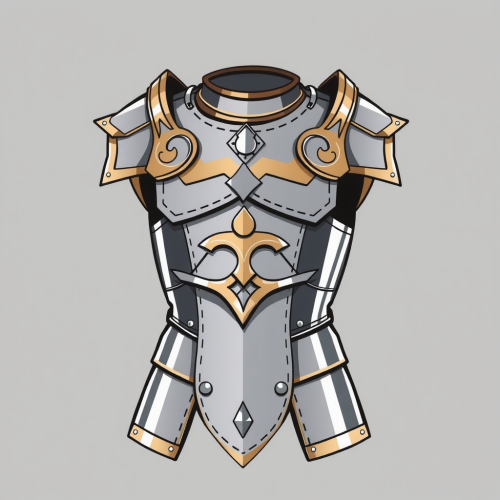 A shiny armor breastplate in a quick sketch.