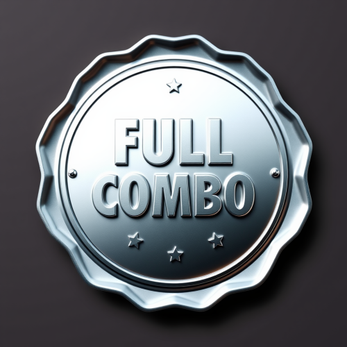 A shiny badge says FULL COMBO in 3D.