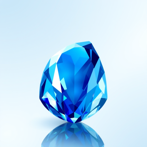 A shiny blue crystal in vector form.