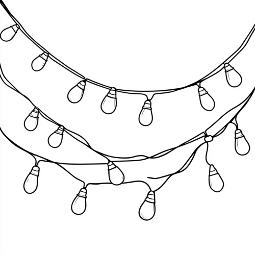 A simple drawing of Christmas lights for kids