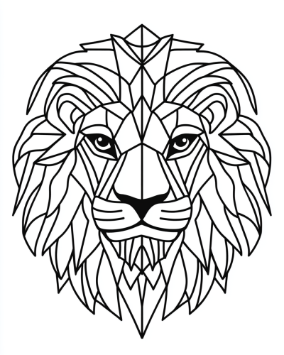 A simple lion coloring page for kids