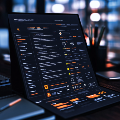 A sleek, modern resume with programming icons  A sleek, modern resume with programming icons