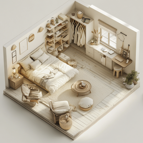 A small 25m2 square room cluttered with furniture. A small 25m2 square room cluttered with furniture.