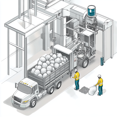 A small truck delivering recyclable plastic bags