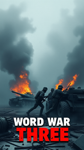 A soldier standing in ruins of World War Three.
