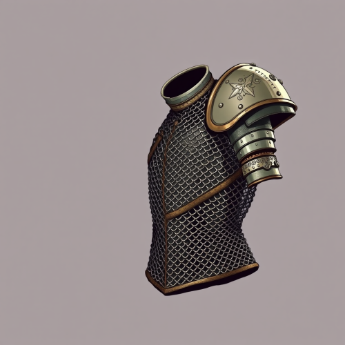 A strong armor shirt made of shiny chain mail.
