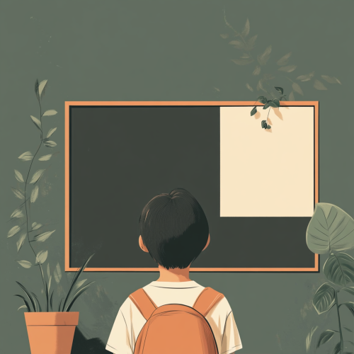 A student looks at the board in class