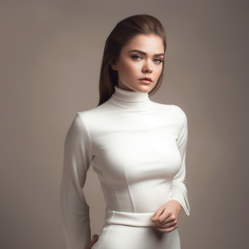 A stylish woman in white dress poses beautifully