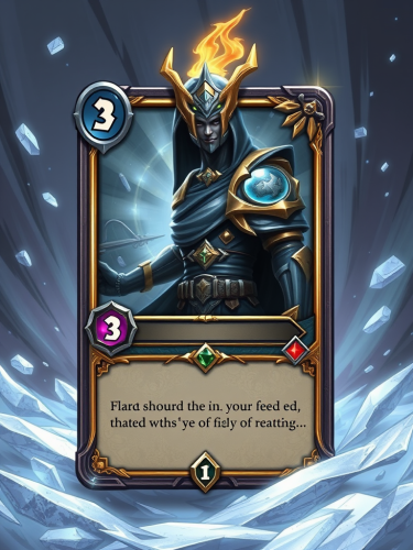 A surreal fantasy trading card game design